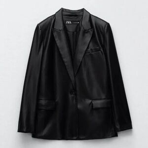 Zara Faux Leather Blazer